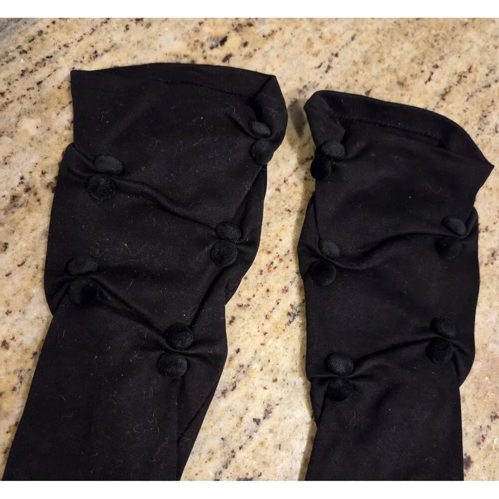 Vintage Womens Size M 7 Black Cotton Formal 13.5